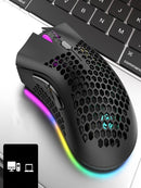 Mouse Gamer Para Jogo Colmeia 7.200 DPI Óptico com LED RGB