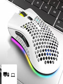 Mouse Gamer Para Jogo Colmeia 7.200 DPI Óptico com LED RGB